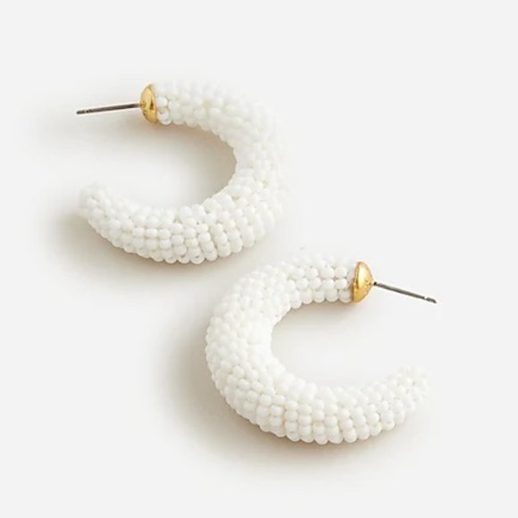 J. Crew Chunky Beaded Hoop Earrings - Picture 2 of 5
